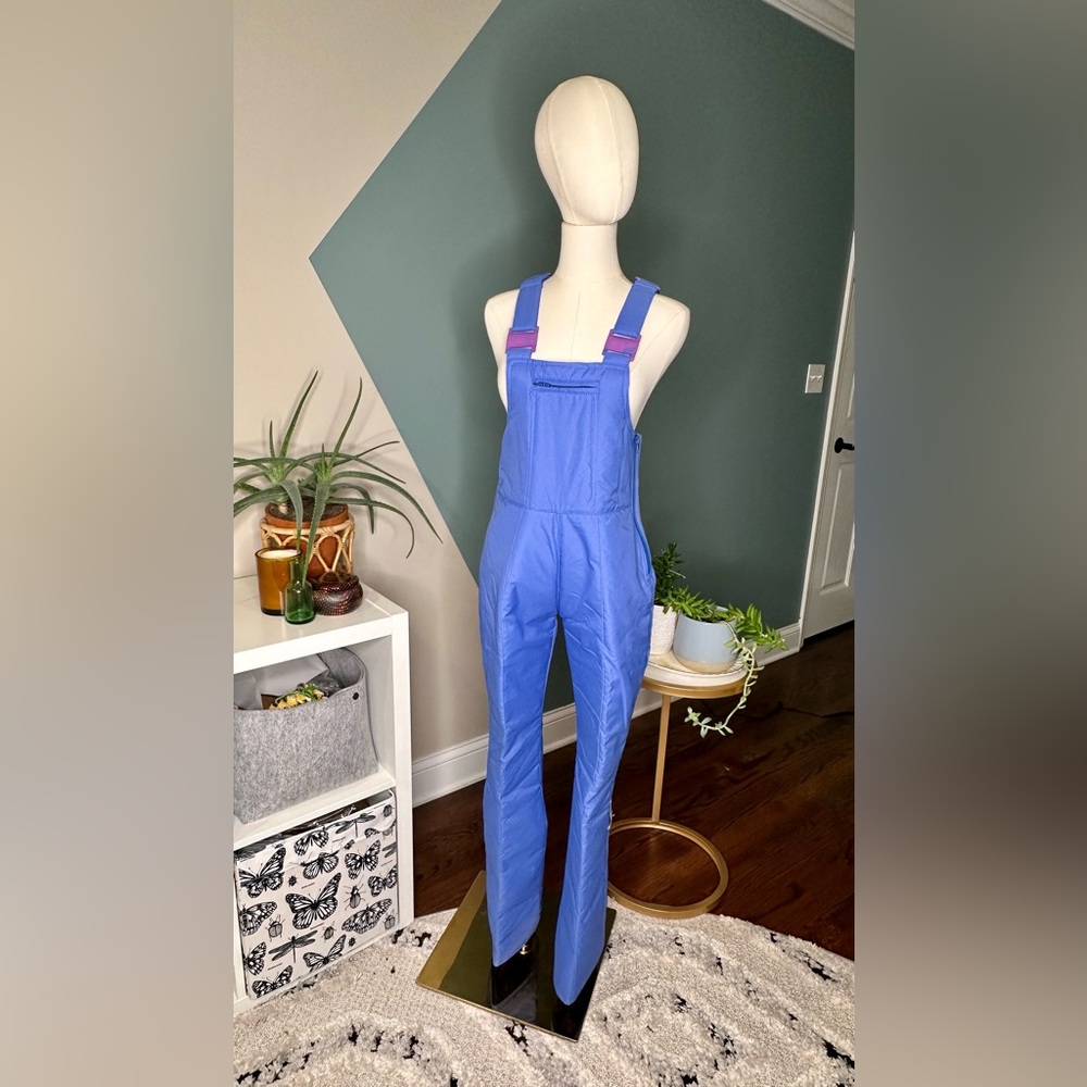 VINTAGE By Blacks Blue Ski Overalls Snow Bib HighWaisted Insulated Snow Pants SM
